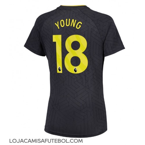 Camisa de Futebol Everton Ashley Young #18 Equipamento Secundário Mulheres 2024-25 Manga Curta